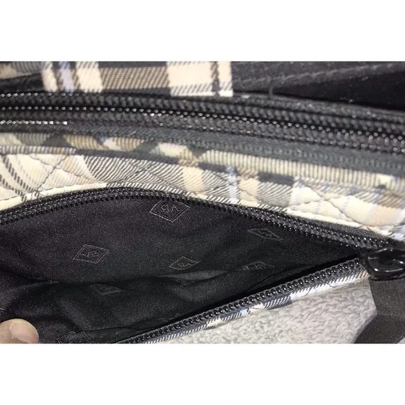 Vera Bradley Quilted TurnLock Wallet Perfectly Plaid with Floral Interior - Picture 10 of 10